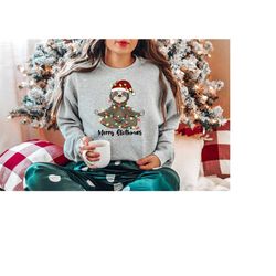 sloth christmas sweatshirt, merry slothmas tee, christmas yoga shirt, yoga lover gift, christmas gift, sloth lover shirt