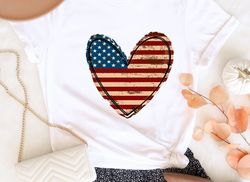 usa flag heart t-shirt, american flag shirt, retro american flag tee, usa flag patriot tshirt, womens love american flag