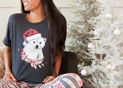 polar bear christmas shirt,polar bear with santa hat,christmas shirt women,baby bear shirt,cute christmas shirt,polar be
