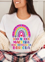 bibliotecaria shirt,maestra bibliotecaria shirt,maestra shirt,spanish librarian,puerto rican folk shirt,puerto rican lib
