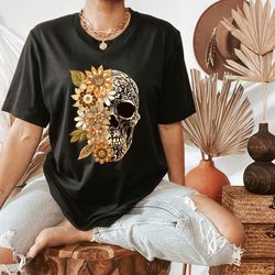 dia de los muertos shirt,sugar skull shirt,retro sugar skull tshirt,floral skull shirt,mexican shirt,mexican skull shirt