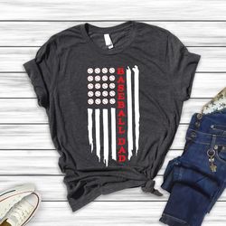 baseball dad father's day t-shirt, usa flag baseball shirt, baseball lover father tee, daughter son father gift,father's