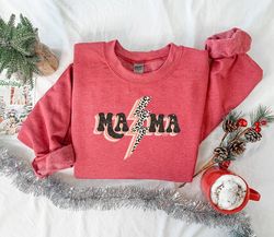 leopard retro mama sweatshirt, cute mama hoodie, new mama sweatshirt, retro mama hoodie, retro mom sweatshirt, retro mam