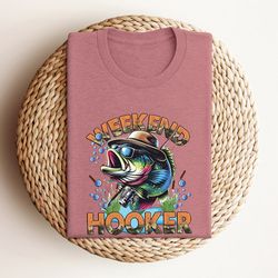 weekend hooker shirt, fishing t-shirt, lake vibes shirt, bass fish, dad fishing shirt, fishing outfit, camping shirt, ou