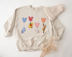 disney winnie the pooh balloon sweatshirt, disney mickey head balloon hoodie, disneyland trip sweatshirt, disney magic k