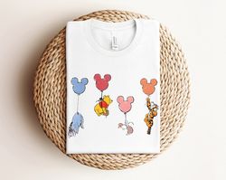 disney winnie the pooh shirt, mickey head balloon shirt, disney trip shirts, wdw disneyland shirts, disney balloon famil