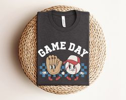 game day baseball shirt, retro baseball shirt, baseball gift for him/her, cute baseball shirt gift, game day shirt, base