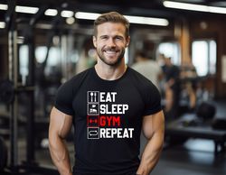eat sleep gym repeat shirt, gymnastics shirt, gym lover shirt, eat sleep gym shirt, fitness lover shirt, workout shirt,