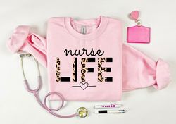 life shirt, leopard nurse shirt, nurse gift, gift for nurse, registered nurse shirt, nursing school tee,nurse shir