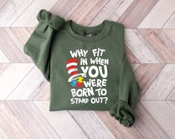 why fit in when you were born to stand out shirt,autism awareness shirt,autistic pride shirt,autism mom shirt,autism mon