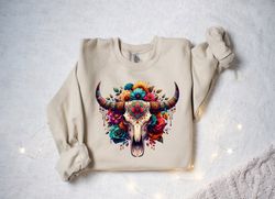 boho cow skull shirt, country shirt, wild west shirt, western graphic tee, cowgirl shirt, bull skull shirt, southwest sh