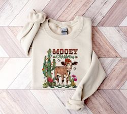mooey christmas sweatshirt, western christmas sweater, christmas heifer shirt, xmas cow sweatshirt, christmas adult crew