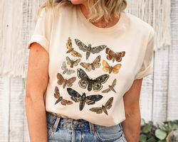 moth shirt, cottagecore shirt, bug shirt, aesthetic tshirt, insect shirt, cottage core shirt, goblincore clothing, dark