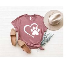 dog paw shirt, dog heart shirt, dog shirt, dog lover gift, animal lover shirt, gift for dog lover, gift for dog mom, dog