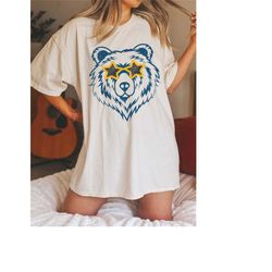 comfort colors blue and gold bear mascot shirt