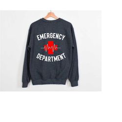 emergency department sweatshirt, er nurse sweater, emergency nurse sweatshirt, er tech hoodie, future nurse gift, er tea