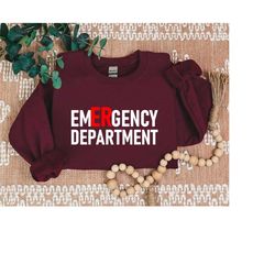 emergency department sweatshirt, er nurse sweater, emergency nurse hoodie, er tech sweatshirt, future nurse gift, er tea