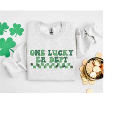 st patricks day emergency department crewneck st pattys er nurse emergency room tech gift er tech sweatshirt emergency n