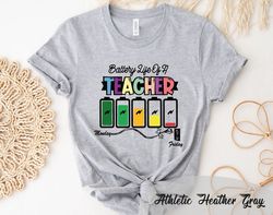 battery life of a teacher shirt, inspirational teacher t-shirt, teacher gift, back to school, kindergarten shirt, school