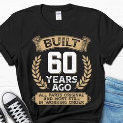 retro 60th birthday shirt, vintage 1964 gift, built 60 years ago shirt, 60th birthday tee for men, 60th bday men's t-shi