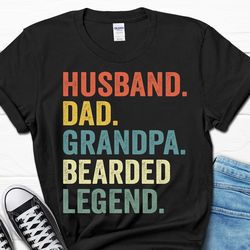 husband grandpa bearded legend shirt, bearded men's gift, bearded grandpa tee, funny bearded legend tee, beard lover fat