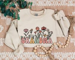 floral grandma sweatshirt, nana sweatshirt, mother's day gift, gift for mother, cute grandmother sweatshirt, new mom swe