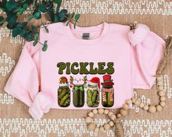 christmas pickle sweatshirt, vintage pickle hoodie, holiday sweater, xmas hoodie, pickle lover gift, christmas sweatshir