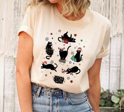 cute cat christmas shirt, cat lover gift for christmas, christmas cat shirt, christmas shirt, holiday sweatshirt, cat mo