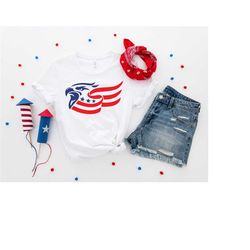 american eagle shirt, usa flag eagle, 4th of july t-shirt, patriotic gift, retro america graphic tee