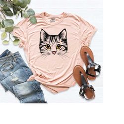 funny cat shirt, cat shirt, cat lover shirt, cat face shirt, cat lover gifts, cat mom cute t shirt, gift for cat, cat lo