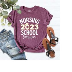 school nurse shirt, nursing school survivor shirt for women, medical asst tshirts, nurse gift, school nurses day gifts,