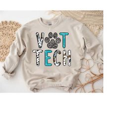 vet tech sweatshirt, veterinarian gift, veterinary office shirts, vet tech week shirt, animal lover sweater, leopard vet