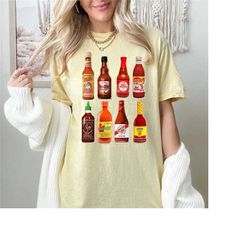 comfort colors hot sauce t-shirt, hot sauce shirt, vintage hot sauce shirt, spicy lover shirt, loves hot sauce shirt, ho