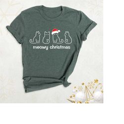 meow christmas shirt, christmas cat shirt, christmas gift, christmas cat mom shirt, cat lover tee, gift for cat lover,ki