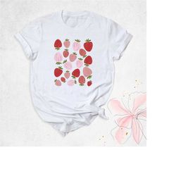 strawberry shirt, aesthetic shirt, strawberries gift, garden shirt, cottagecore shirt, botanical shirt, strawberry birth