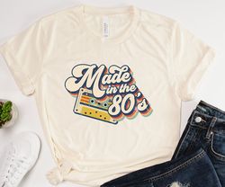 made in the 80's retro tshirt, 80's cassette retro t-shirt, 80's girl tee, 80s boy t-shirt, retro birthday gift, 80's bi