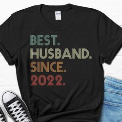 2nd wedding anniversary gift for husband, best husband since 2022 shirt, 2 year wedding anniversary tee for him, married