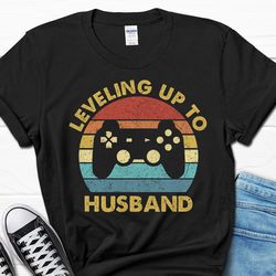 leveling up to husband t-shirt, funny gaming husband shirt from wife, video games gift for him, gamer tee for men, video