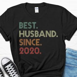 4th wedding anniversary gift for husband, best husband since 2020 shirt, 4 year wedding anniversary tee for him, married
