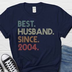 20th wedding anniversary gift for husband, best husband since 2004 shirt, 20 year wedding anniversary tee for him, marri