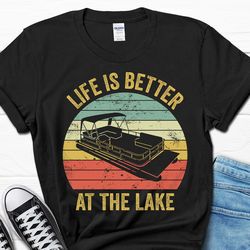 papa boating men's shirt, pontoon lover gift for him, grandpa sailing t-shirt for men, husband boat owner tee from wife,