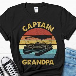 grandpa boating gift, pontoon lover shirt for men, papa sailing t-shirt for him, boat owner men's tee from wife, father'