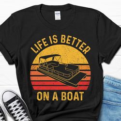 papa boating gifts for men, pontoon lover t-shirt, grandpa sailing gift, husband boat owner tee from wife for him, fathe