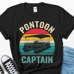 pontoon captain shirt for him, father's day gift, funny boat shirt for husband, father's day gift for him, men's sailing
