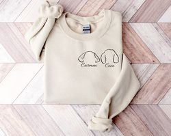 dog ears crewneck sweatshirt gift for dog mom, personalized dog lover hoodie, dog ears sweater,shirt for new dog