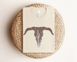 cow skull desert cactus silhouette shirt, southwest boho longhorn buffalo shirts, desert life landscape western shirt, w