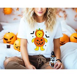 winnie pooh halloween shirt, pumpkin pooh shirt, disney halloween family matching shirt, pooh bear shirt, honey co shirt