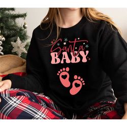santa baby christmas pregnancy announcement shirt, maternity christmas sweatshirt, christmas pregnancy sweater, pregnant
