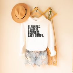 flannels smores bonfires baby bumps, fall pregnancy sweatshirt, fall pregnancy announcement shirt,fall pregnancy reveal