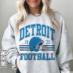 detroit football sweatshirt, shirt retro style 90s vintage unisex crewneck, graphic tee gift for football fan sport l140